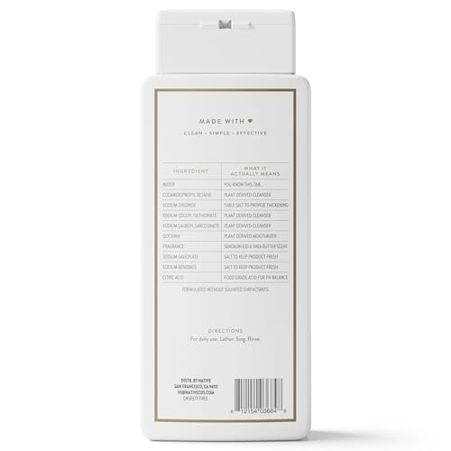 NATIVE BODY WASH CONTAINS NATURALLY DERIVED INGREDIENTS | FOR WOMEN & MEN, SULFATE, PARABEN, & DYE FREE LEAVING SKIN SOFT AND HYDRATED | SANDALWOOD & SHEA BUTTER 18 OZ