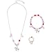 Multicolored Horse Beaded Girls Necklace Charm Bracelet Stretch Ring Set