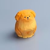 HLbshi Hand Carved Wooden Dog Collie Golden Retriever Corgi Monkey Dragon Statue Animal Figurine Sculpture Desktop Study Office Home Decor (Golden Retriever)