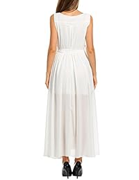 beyove gasa Maxi vestido wrap mujeres Vintage cuello en V Tie-cintura Split Vestido Largo