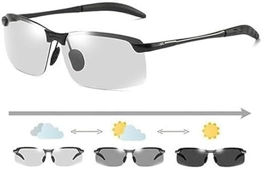 White-black Polarized Photochromic Sunglasses UV400 Sports Sunglasses Day and Night Driving Glasses Ultra-Light Sun Glasses Eyewear Cycling Glasses and Goggles Outdoor Cycling Sports