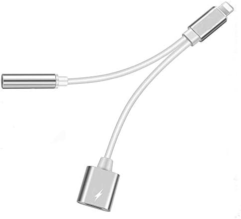 Headphone Jack Adapter for iPhone Dongle to 3.5mm Aux Earphone Splitter for iPhone Adaptor Convertor 2 in 1 Accessories Charging Audio Cables for iPhone X/XS Max XR 8/8Plus 7/7Plus Support for all iOS