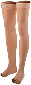 Veencare, Open Toe, Thigh High, 20-30 mmHg, Compression Socks, Medical, Pregnancy, Athletic, Varicose Vein, Edema, Travel, Nursing, Beige, Medium, Unisex