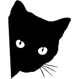 Bathroom Toilet Sticker Decal - Cat Peeking - Funny Fun Bathroom Decals