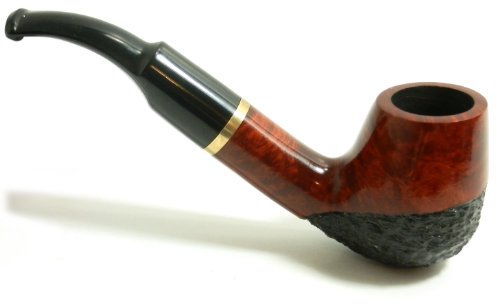 Mr. Brog Full Bent Tobacco Pipe - Model No: 67 Full Bent Pecan Rusticated - Mediterranean Briar Wood - Hand Made