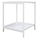 Lifewit Small 2-Tier Side Table End Table Beside Sofa, Sturdy and Easy Assembly Accent Table for Bedroom, Living Room, Modern Design, Square, White, 15.7 × 15.7 × 20 inches