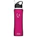 Swig Savvy Sports Water Bottle, Vacuum Insulated Stainless Steel, Straw Leakproof Lid, Storage Sleeve - 24oz (Pink)