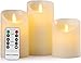 Aku Tonpa Flameless Candles Battery Operated Pillar Real Wax Flickering Moving Wick Electric LED Candle Sets with Remote Control Cycling 24 Hours Timer, 4" 5" 6" Pack of 3 primary
