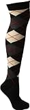 Argyle Over the Knee Socks by Foot Traffic in Black Argyle, one size