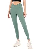ATTRACO Women's Crossover Waistband Leggings Squat