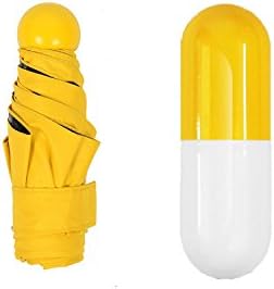 Creative Umbrella Ultra Light ( 0.44 lb ), Ultra Mini( 6.7 inch ), Ultra Protective ( 95% UV Resistance ) with Capsule Case , Compact Pocket Umbrella , the Best Intimate Helpmate for Women (YELLOW)