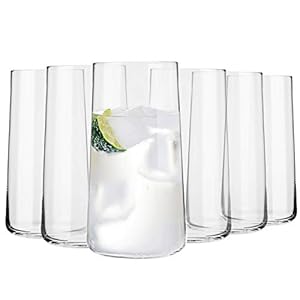 Krosno – Vaso de agua para jugo Highball | 6 | 540 ml | Colección Vanguardia | Perfecto para el hogar, Restaurantes y Fiestas | Lavavajillas