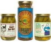 Okry 3 Variety pack. Magic Mike's, Chucks Spicy and the Original Beer Okra 1 16oz pint jar of each