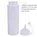 Bekith 12 pack 16 Oz Plastic Squeeze Condiment Bottles with Twist On Cap Lids and Discrete Measurements, Wide Mouth Empty Squirt Bottle For Sauce, Ketchup, BBQ, Dressing, Paint, Pancake Art Dispenser