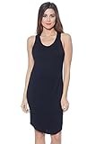 A+D® Womens Midi Loose Fitted Tank Top Dress with Scoop Neckline (S-XL)