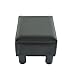 HOMCOM Ottoman Foot Rest, Small Foot Stool with Faux Leather Upholstery, Rectangular Ottoman Footrest with Padded Foam Seat and Plastic Legs, Bright Black