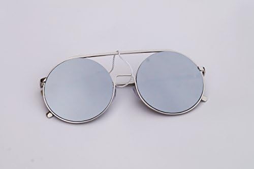 Unique Hippie Round Circle Lens Sunglasses (Silver, Metallic Silver)
