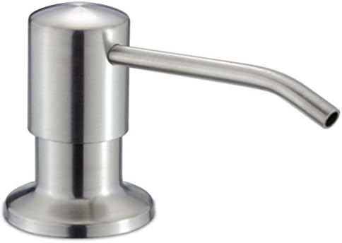 Singoracer Well Built and Sturdy Modern Stainless Steel Brushed Nickel Deck Mounted Kitchen Sink Countertop Hand Liquid Dish Soap Dispenser, Large Capacity 17 OZ Bottle Sink Soap Dispenser