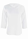 LAT Womens Combed Ringspun V-Neck 3/4-Sleeve T-Shirt (3577) -WHITE -XL