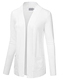 JJ Perfection Women's Open Front Knit Long Sleeve Pockets Sweater Cardigan