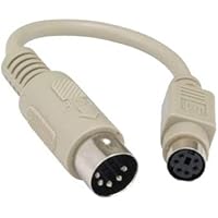 Kentek 6 Inch in DIN5 at Male to Mini DIN6 PS/2 Female Keyboard Adapter Converter Cable Cord DIN5 5 Pin to MDIN6 6 Pin M/F fo