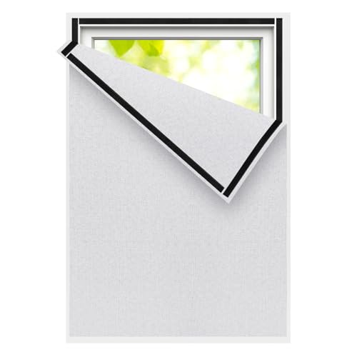 Edonkvi Blackout Window, Blackout Curtain, No Drilling, Linen Fabric Anti Heat Blackout Blind, Can Be Cut Out Thermal Roller Blind by the Metre for Travel, Bedroom, Office, Roof Sun, Window, Home