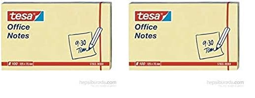 Blocco Note Adesivo tesa® Office Notes 125x75 mm, Giallo (Confezione da 2)