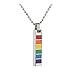Mokiss Jewelry Smooth Rainbow Flat Panel Ladder Pendant Gay & Lesbian LGBT Pride Necklace