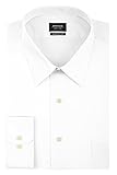 Arrow Men's Sateen Regular-Fit Solid Point-Collar Dress Shirt, White, X-Large/17