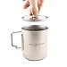 Core Element Titanium Lightweight Camping Bushcraft Mug Pot with Lid & Handle Dual Purpose - Open Fire Direct Flame Safe, Easy Clean (750 ML)