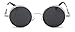 GAMT Retro Gothic STEAMPUNK Round Sunglasses Metal Frame Mirrored Circle Lens Silver Frame Grey