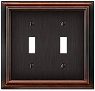 Elumina Continental Aged Bronze Double Toggle Wallplate Decore