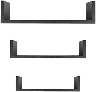 Floating Shelves Bathroom Or Living Room Wall Decor Walnut (3Shelf Pack)
