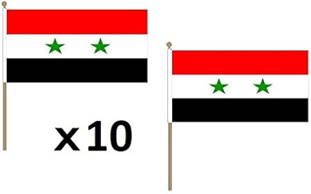 Az Flag Pacco 10 Bandiere Siria 45x30cm Con Asta Di Legno Bandiera Siriana 30 X 45 Cm Amazon It Casa E Cucina