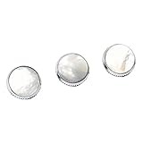 3 Pieces Chrome Plated White Shell Inlays Trumpet Finger Buttons Brass Instrument Accessories