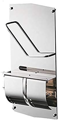 WENZHEN Paper Towel Holder Dispenser,Toilet Roll Holder With Magazine Rack And Newspaper Holder Wall-mounted - Toilet Roll Stand - Storage Double Row Waterproof And Moisture Proof