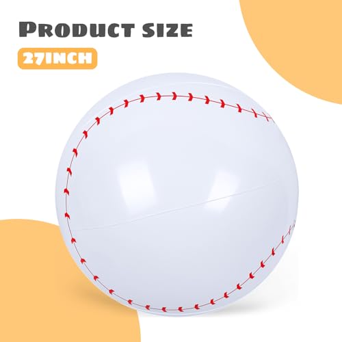 Shindel Inflatable Ball, Giant Inflatable Baseball for Kids 27 Inch Large Beach Ball for Party Favors Summer Swimming Pool Beach Game