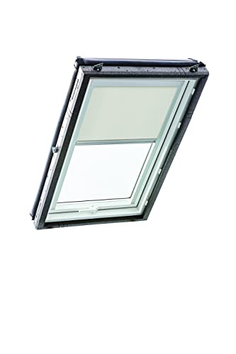 Original Roto Rollo Exclusiv ZRE für Roto Dachfenster - Führungsschiene Silber - Manuelle Bedienung - Tageslichtrollo Baureihe Designo R4/R7 und Classic 43/73 - Größe 074/160 | 07/16 - Farbe Hellgrau