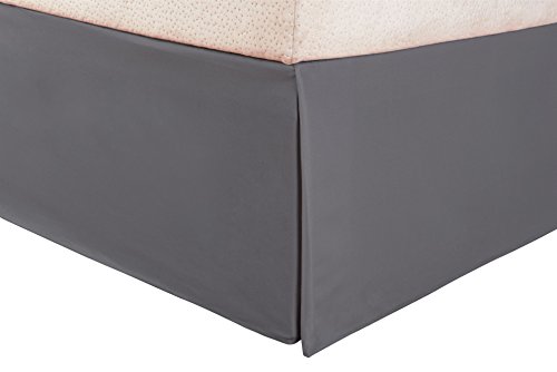 Superior 1500 Series 100% Microfiber Pleated King Bed Skirt Solid, Silver - 15 Inch Drop and Wrinkle Resistant