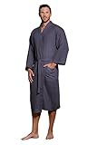 Turquaz Linen Lightweight Long Waffle Kimono Spa