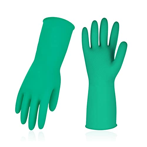 Vgo... 10 Paar wiederverwendbare Haushaltshandschuhe, Gummi-Geschirrspülhandschuhe, extra dick, lange Ärmel, Küchenreinigung, Arbeiten, Malen, Gartena