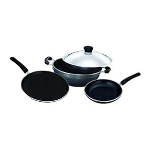 Surya Accent Cookware Set, 4-Pieces, Black