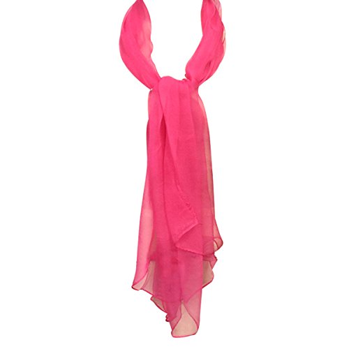 Wrapables Silk Blend Long Scarf, Bright Pink
