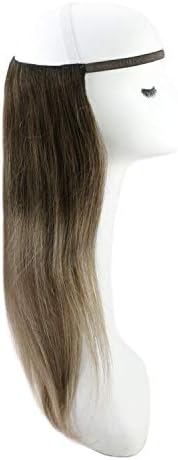 Easyouth 18 inch 150g per Package U-part Wig for Women #2 Darkest Brown Fading to Color #6 Medium Brown and Color #18 Ash Blonde Natural Human Hair Extension