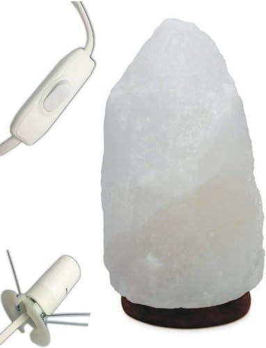3-4kg white Lamp LED Energy Saving Bulb + Very Rare Natural White Himalayan Salt Crystal lamp Healing IONES Therapeutic Handmade Rough Shape Rock Stone