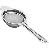 Stainless Steel Double Mesh Tea Strainer with Long Handle, Silver, for Tea, Coffee and Juice, Pack of 1