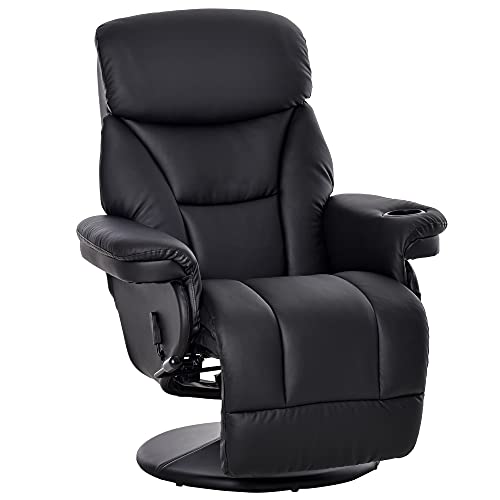 Manual Recliner, Swivel Lounge Armchair with Side Pocket