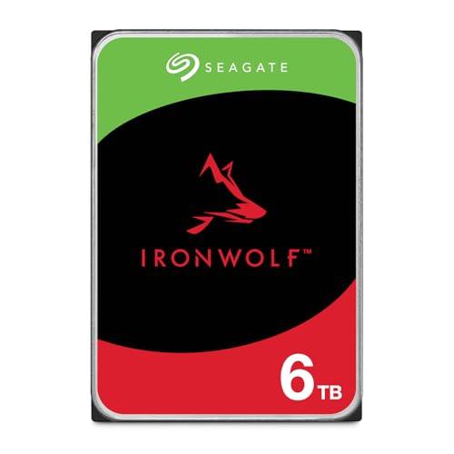 Seagate IronWolf 6TB, NAS Interne Festplatte HDD, 3.5 Zoll, 5400 U/Min, 256 MB Cache, SATA 6 Gb/s, silber, inkl. Data Rescue Service (ST6000VNZ06)