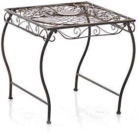 Clp Table De Jardin Carree Zarina Table De Balcon De Style Nostalgique En Fer Hauteur 46 Cm Table De Terrasse A 4 Pieds Stable Meuble De Jardin Avec Surface