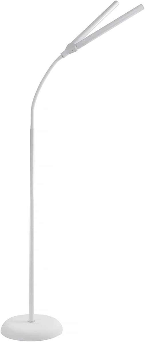 Daylight Company, LLC Daylight Company-Duo Floor Lamp LED-Eye Care-Anti Glare-6,000 Kelvin-4 Step dimmer-13.5W, White